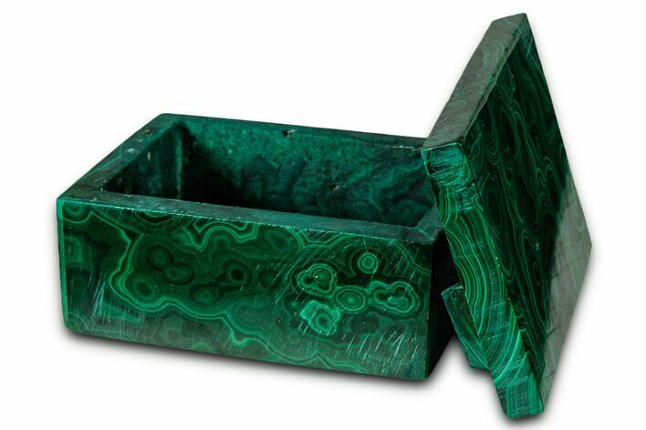 Wide Malachite Jewelry Box - DR Congo #335843